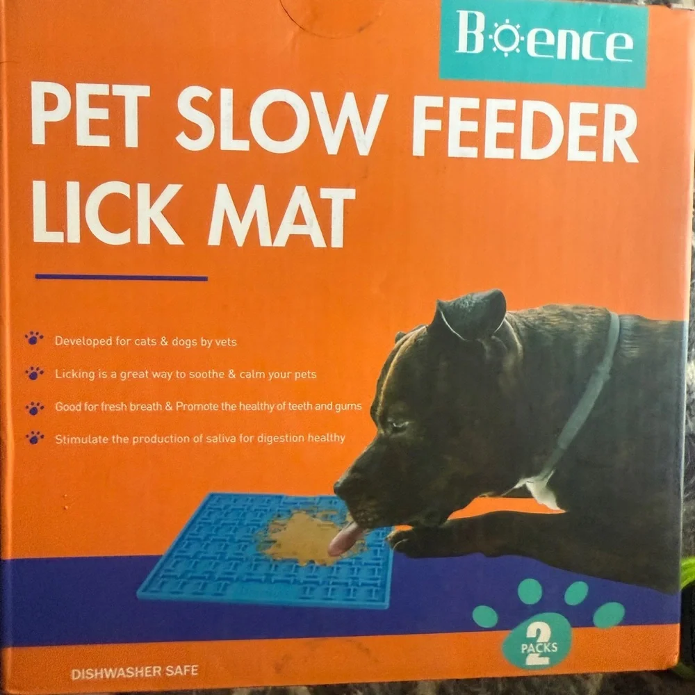 Boence 🪢 NIB!! Dog & Cat Licking Pad Set of 2 - Orange and Green